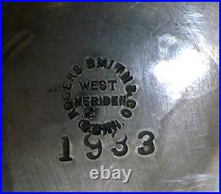 Vintage Rogers Smith & Co 3 Piece Peacock Feather Repousse Silver Plate Tea Set