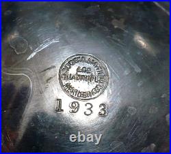 Vintage Rogers Smith & Co 3 Piece Peacock Feather Repousse Silver Plate Tea Set