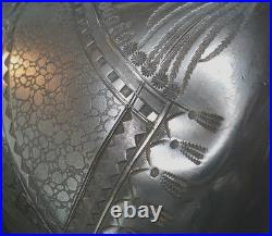 Vintage Rogers Smith & Co 3 Piece Peacock Feather Repousse Silver Plate Tea Set