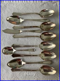 Vintage Rogers XII La Touraine Silverplate Flateware Service with Storage Box
