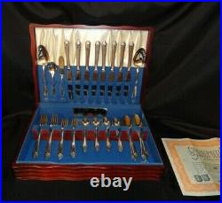 Vintage SILVERPLATE 52 PC +1 STARLIGHT Rogers & Bro. IS Silver Plate COA and Box
