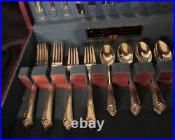 Vintage SILVERPLATE 52 PC +1 STARLIGHT Rogers & Bro. IS Silver Plate COA and Box