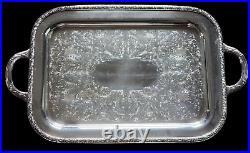 Vintage S. L. & G. H. ROGERS Silver Plate 22 Handled Serving Platter Tray