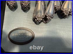 Vintage Set 50 Pc 1881 Rogers Oneida Arbor Rose Stainless Flatware Silverware