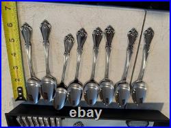 Vintage Set 50 Pc 1881 Rogers Oneida Arbor Rose Stainless Flatware Silverware