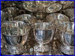Vintage SilverPlate Punch Bowl Set with 26 Cups, Ladles and Tray 1847 Rogers Bros