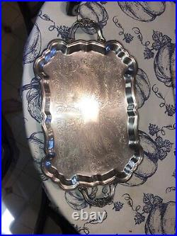 Vintage Silver Claw Foot Serving Platter Fb Rogers