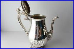 Vintage Silver Plated Coffee/Tea Set WM Rogers Victorian Rose Collection 5 Piece