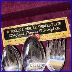 Vintage Silverplate Complete 52 Set WM Rogers Silverware IS Beloved Pattern Lot