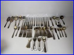Vintage Silverplate Flatware Lot Oneida Rogers Tudor Plate Box Mixed Patterns