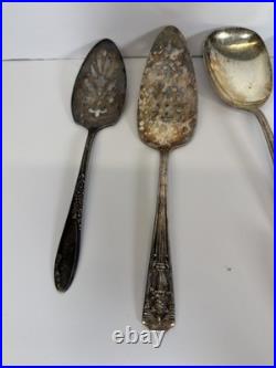 Vintage Silverplate Flatware Lot Oneida Rogers Tudor Plate Box Mixed Patterns