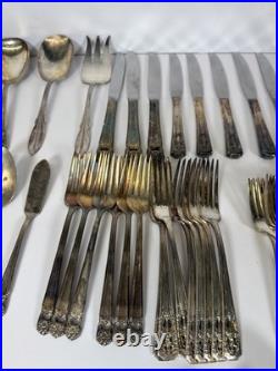 Vintage Silverplate Flatware Lot Oneida Rogers Tudor Plate Box Mixed Patterns