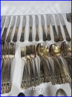 Vintage Silverplate Flatware Lot Oneida Rogers Tudor Plate Box Mixed Patterns