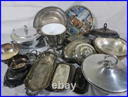 Vintage Silverplate Pyrex WM Rogers Gorham Lunt Sherida Aluminum Huge Mix Lot