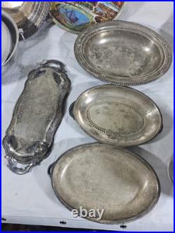 Vintage Silverplate Pyrex WM Rogers Gorham Lunt Sherida Aluminum Huge Mix Lot