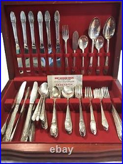 Vintage Silverplate Rogers Bros IS First Love 72 Piece Flatware Set