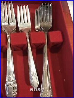 Vintage Silverplate Rogers Bros IS First Love 72 Piece Flatware Set