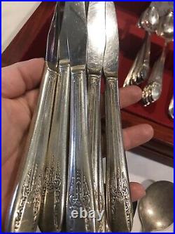 Vintage Silverplate Rogers Bros IS First Love 72 Piece Flatware Set