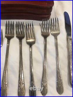 Vintage Silverplate Rogers Bros IS First Love 72 Piece Flatware Set