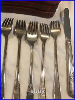 Vintage Silverplate Rogers Bros IS First Love 72 Piece Flatware Set