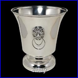 Vintage Unused Wm Rogers Silver Plate Wine Champagne Cooler Ice Bucket Lions NM