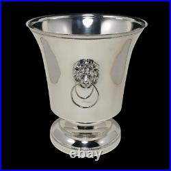 Vintage Unused Wm Rogers Silver Plate Wine Champagne Cooler Ice Bucket Lions NM