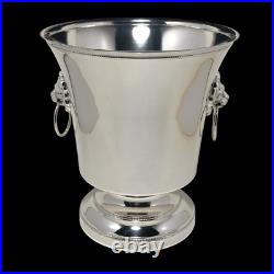 Vintage Unused Wm Rogers Silver Plate Wine Champagne Cooler Ice Bucket Lions NM