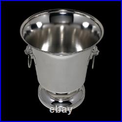 Vintage Unused Wm Rogers Silver Plate Wine Champagne Cooler Ice Bucket Lions NM