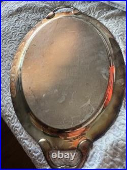 Vintage Victorian Rose Wm Rogers & Son Oval Silver Plated Serving Platter Tray