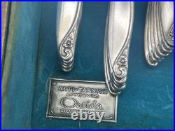 Vintage WM A Rogers Oneida Flowertime Silverplate Flatware 60pc Serves 12 Case