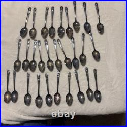 Vintage WM ROGERS & CO Set of 29 Silver Plate Presidential Collectible Spoons