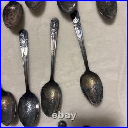 Vintage WM ROGERS & CO Set of 29 Silver Plate Presidential Collectible Spoons
