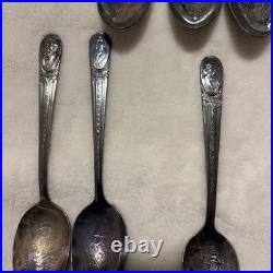 Vintage WM ROGERS & CO Set of 29 Silver Plate Presidential Collectible Spoons