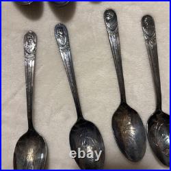 Vintage WM ROGERS & CO Set of 29 Silver Plate Presidential Collectible Spoons