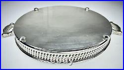 Vintage WM Rogers 14.5 Silver Plate Serving Tray Footed with Handles