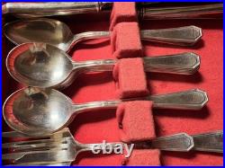 Vintage WM Rogers International Silver Co Flatware 50 Piece withcase silver plated