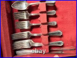 Vintage WM Rogers International Silver Co Flatware 50 Piece withcase silver plated