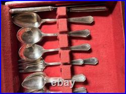 Vintage WM Rogers International Silver Co Flatware 50 Piece withcase silver plated