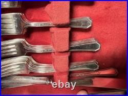 Vintage WM Rogers International Silver Co Flatware 50 Piece withcase silver plated