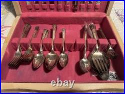 Vintage WM Rogers Mountain Rose Flatware 51 Pcs + 23 bonus pieces silver plated