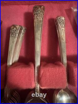 Vintage WM Rogers Mountain Rose Flatware 51 Pcs + 23 bonus pieces silver plated