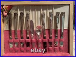 Vintage WM Rogers Mountain Rose Flatware 51 Pcs + 23 bonus pieces silver plated
