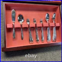 Vintage WM Rogers Oneida Silver Plated First Love Silverware 70 Piece Set Boxed