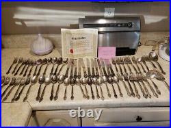 Vintage WM Rogers Silver Plated Flatware 63 Pc Set LADY DENSMORE