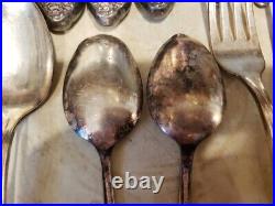 Vintage WM Rogers Silver Plated Flatware 63 Pc Set LADY DENSMORE