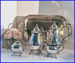 Vintage WM Rogers Silver Plated POLISHED Tea Service Set 6-piece Set EUC/Mint