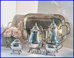 Vintage WM Rogers Silver Plated POLISHED Tea Service Set 6-piece Set EUC/Mint