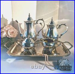 Vintage WM Rogers Silver Plated POLISHED Tea Service Set 6-piece Set EUC/Mint