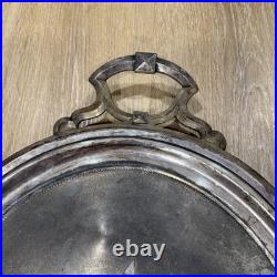 Vintage W Rogers 29 4 1/2 Silver Plate Oval Serving Tray 31 X 19 Ornate Design
