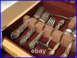 Vintage William Rogers IS Silver Plated Silverware Set In Box With Serving Pieces